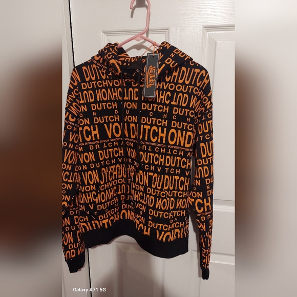 Orange and Black Von Dutch Hooded Sweatshirt size S Brand New with tag. - Picture 1 of 10